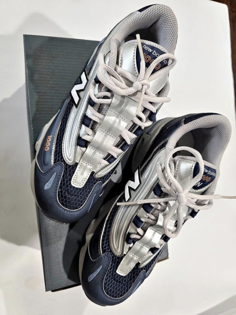 New Balance 1000 GC1000PK Navy/Silver/Gray Lace-Up Mesh Low Top US 6.5